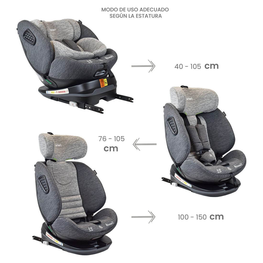 Silla Carro Bebe Priori I Hero Gris