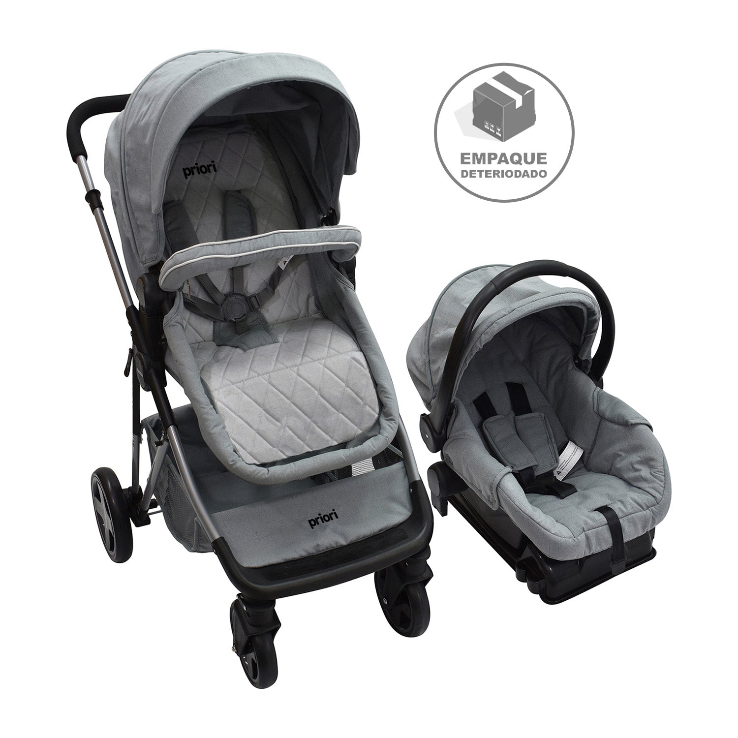 Coche Bebe Maddox 4en1 Priori Gris (Empaque Deteriorado)