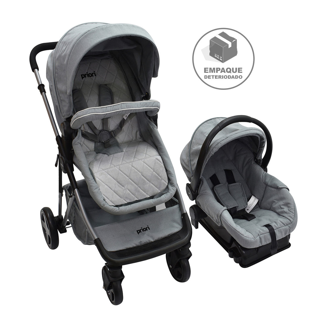 Coche Bebe Maddox 4en1 Priori Gris (Empaque Deteriorado)