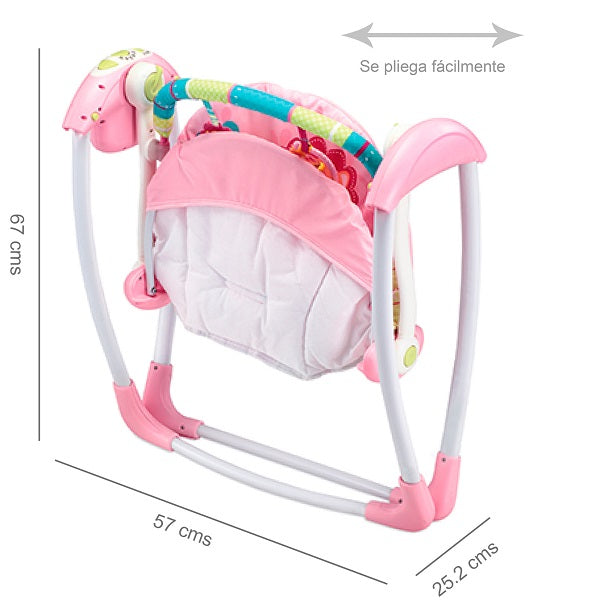 Columpio Mecedora Bebe Portátil PB2025 Priori Rosa