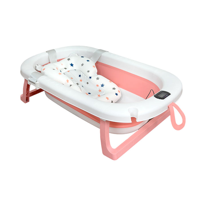 Bañera Bebé Happy Baby Cojín y Termómetro Samy Rosado