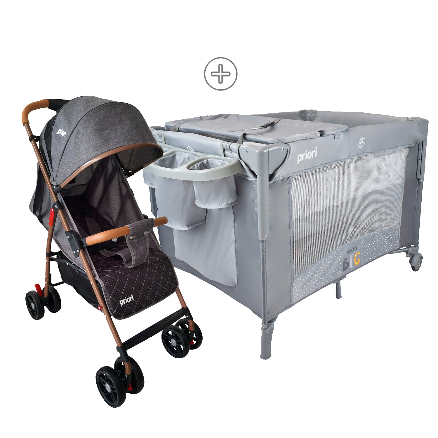 Combo Cuna Colecho Avanti + Paseador Park Priori Gris