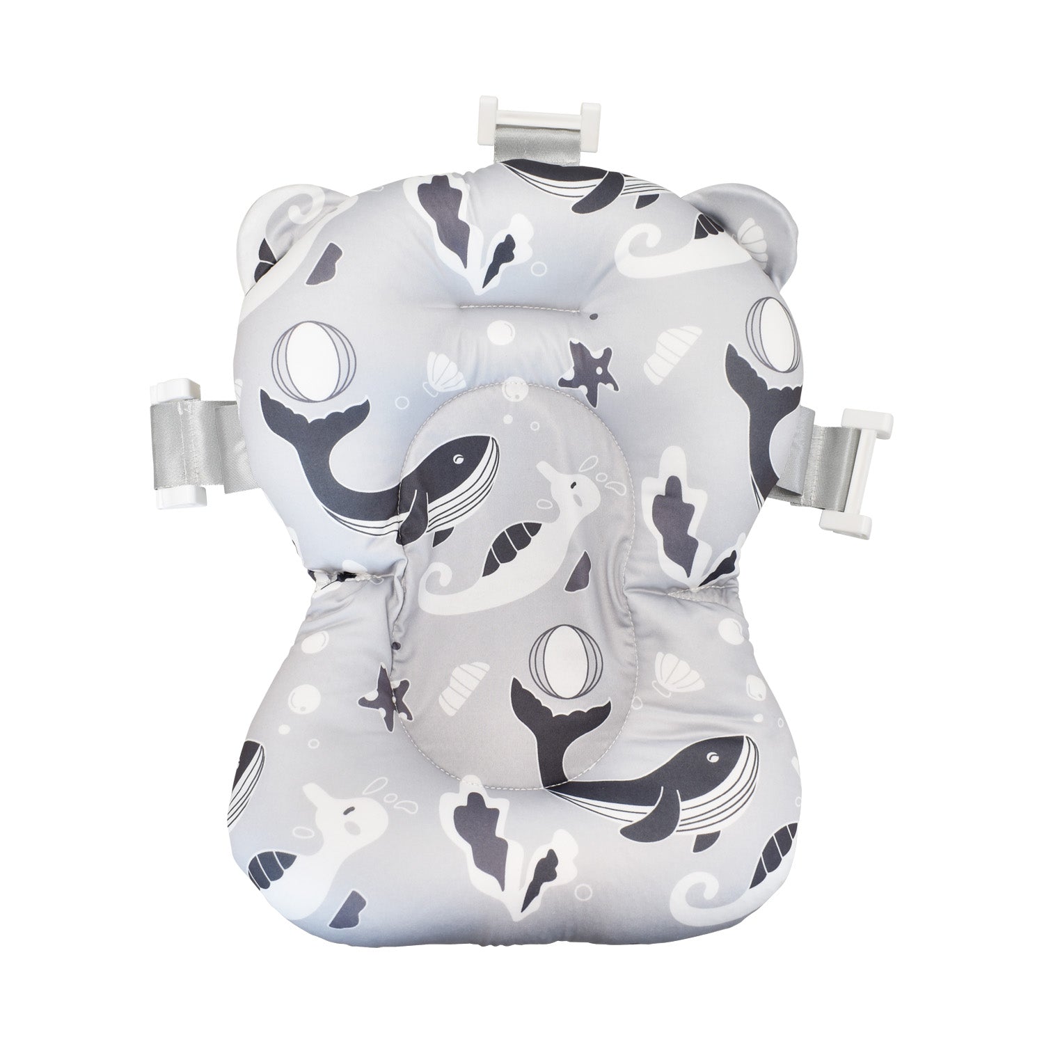 Bañera Bebé con Cojín Stand y Soporte Metálico Gris Happy Baby