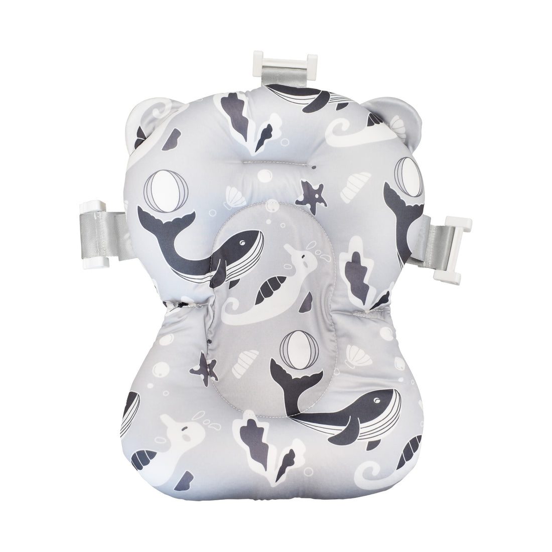 Bañera Bebé con Cojín Stand y Soporte Metálico Gris Happy Baby