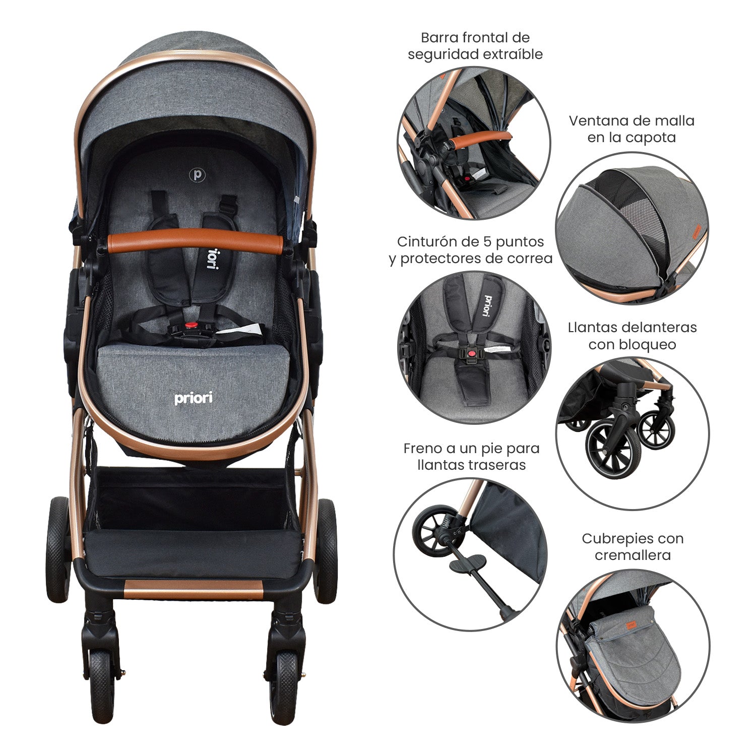 Coche Bebe Travel system Ventura Priori Gris Oscuro