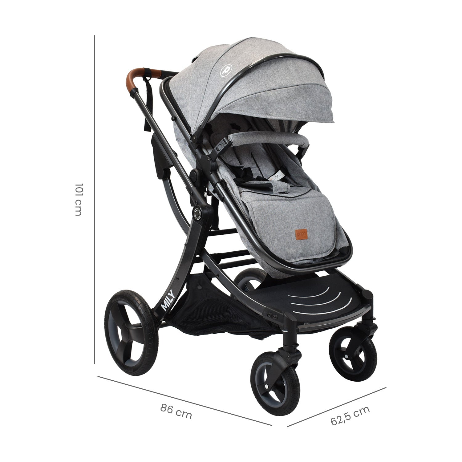 Coche Moises Bebé Mily Cs Gris Priori