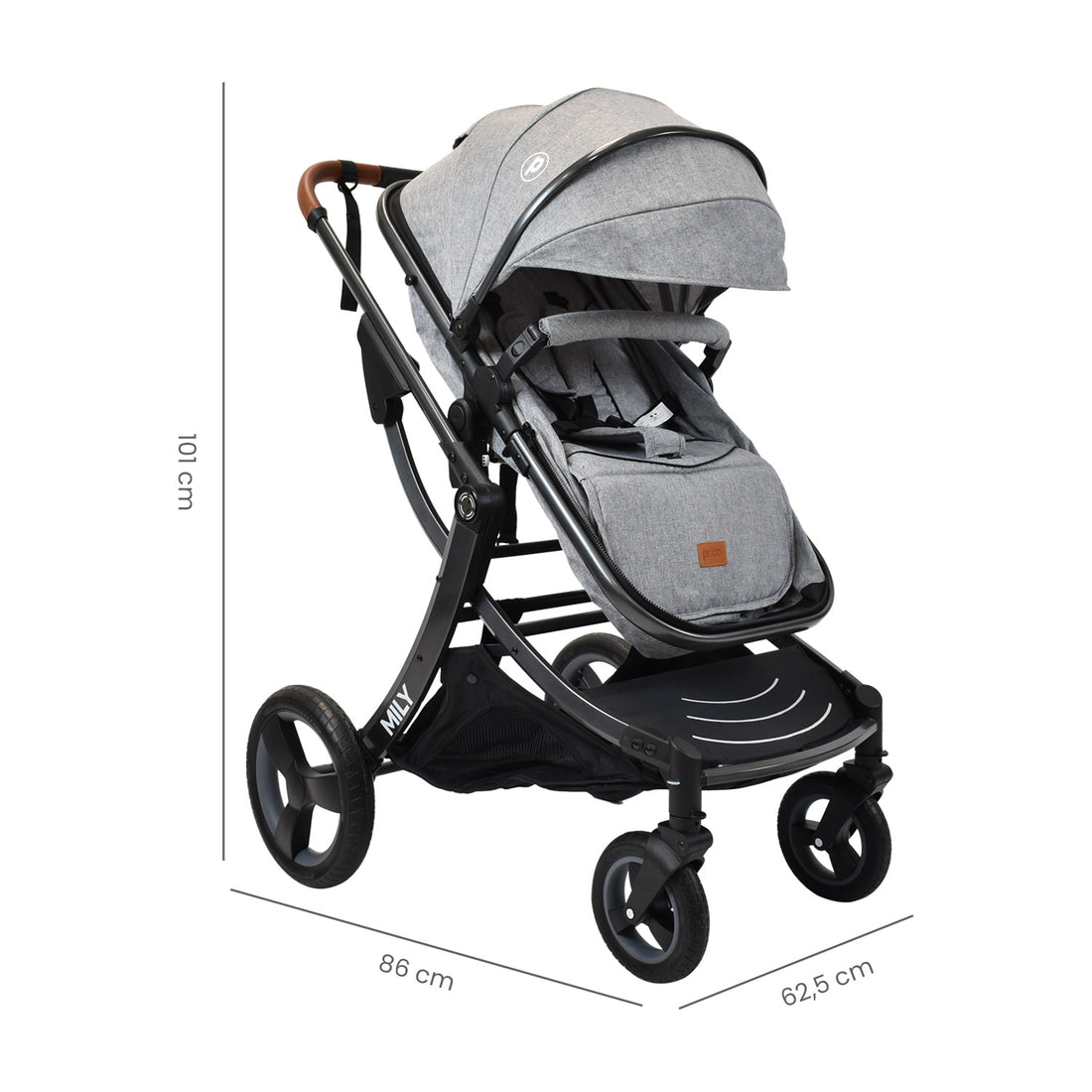 Coche Moises Bebé Mily Cs Gris Priori