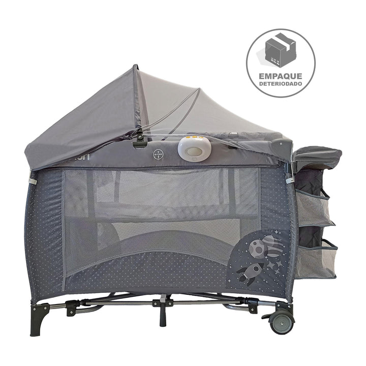 Corral Cuna Bebe Mecedora Priori Pcu8500 Gris (Empaque Deteriorado)