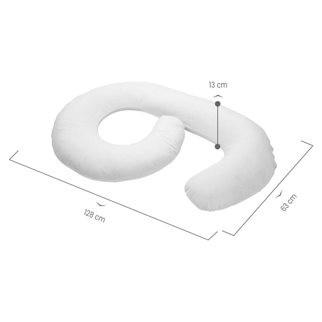 Almohada de Embarazo y Lactancia 3en1 inizzi C6588 Blanco