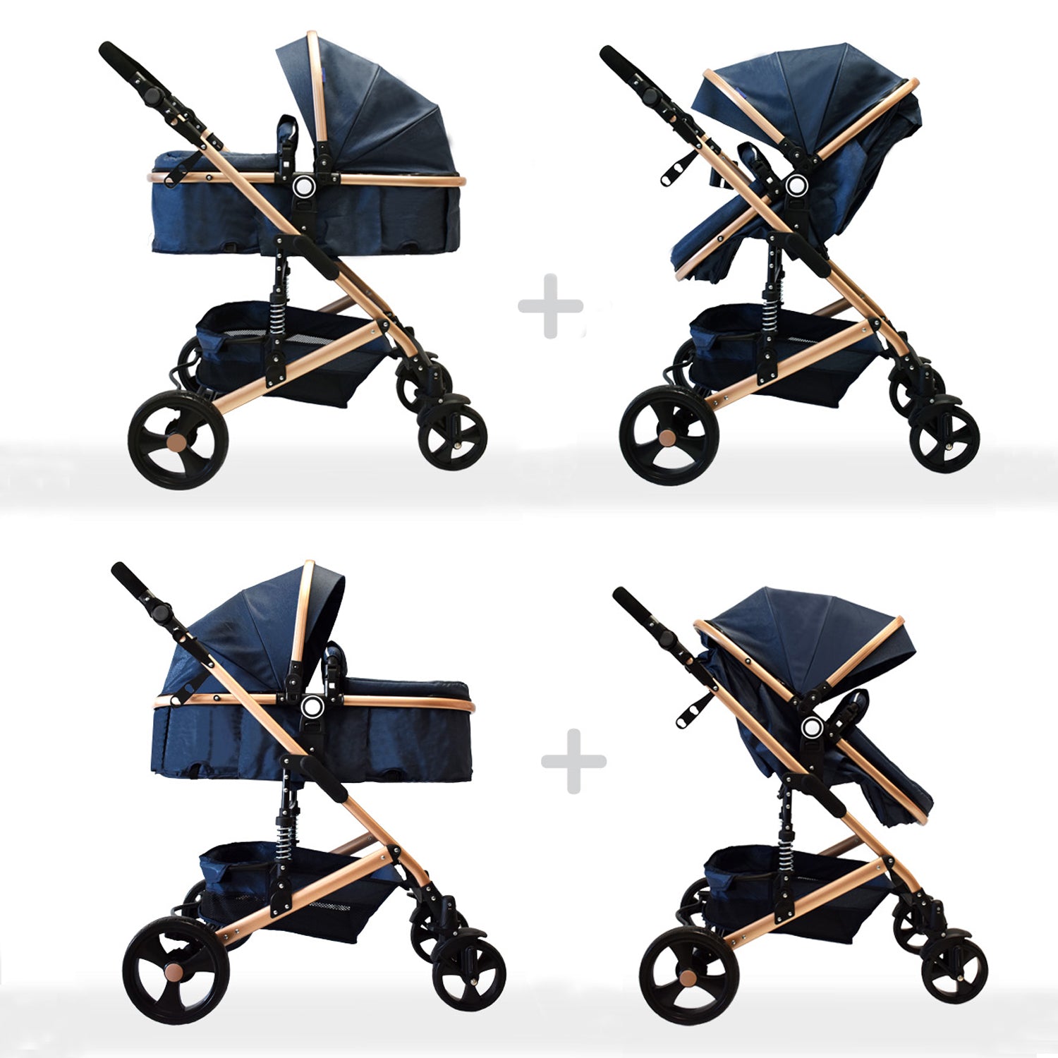 Coche Bebe Moises Happy Baby Azul Fj