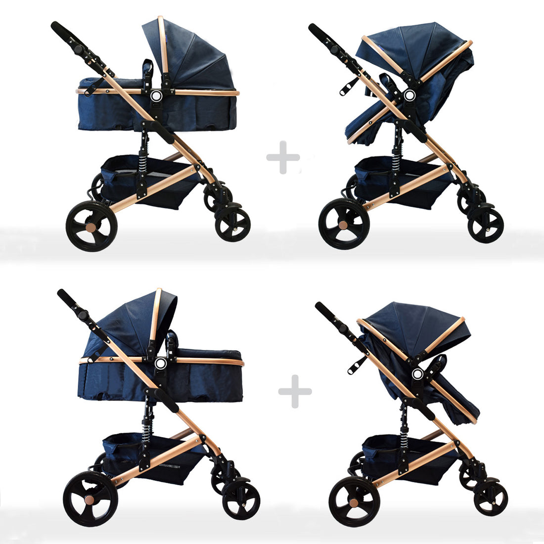 Coche Bebe Moises Happy Baby Azul Fj