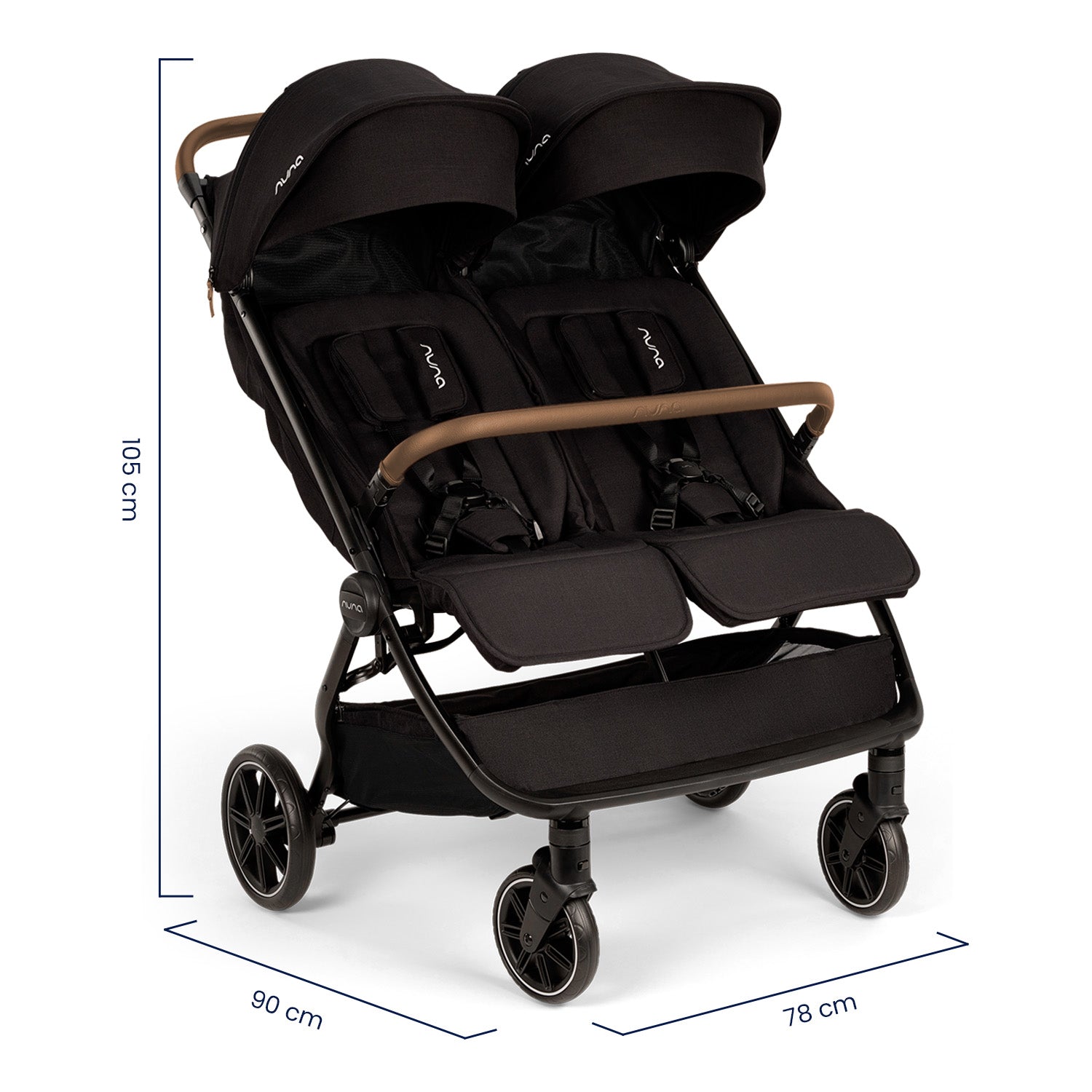 Coche Bebe Nuna Ultracompacto Para Avión Trvl™ Doble Caviar