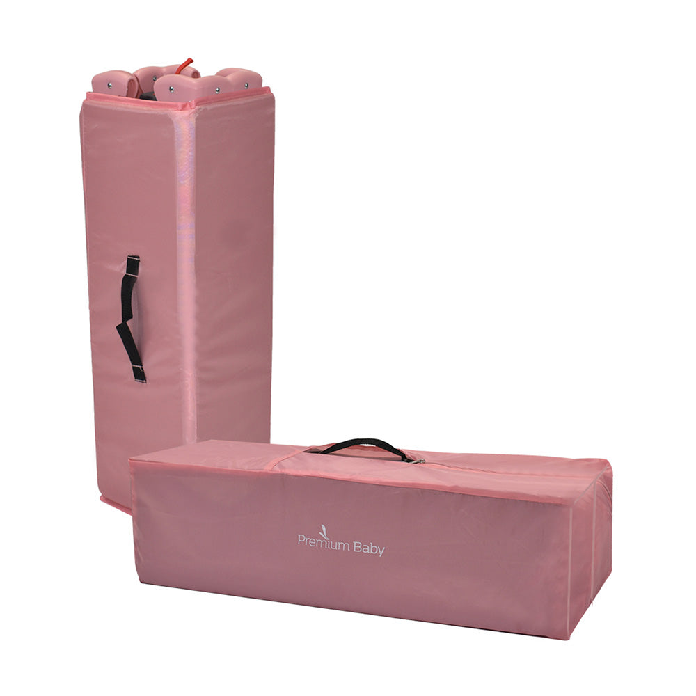 Combo Cuna Mecedora Nápoles Rosa + Colchón Ortopédico PB2385