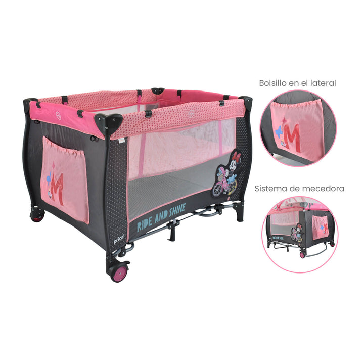 Corral Cuna Bebe Mecedora Priori Koda Minnie