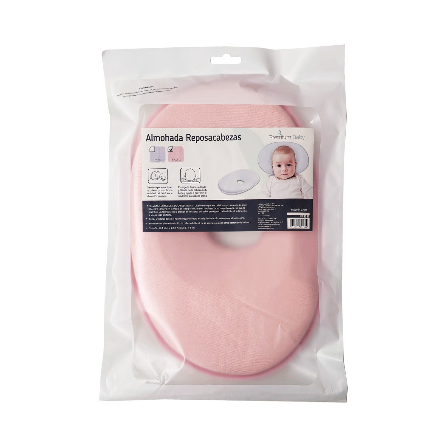 Almohada Bebe Estabilizadora Premium Baby PB2337 Rosa