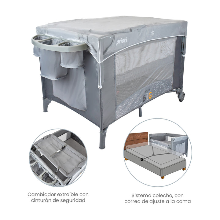 Cuna Colecho Bebe Priori Avanti Dream Gris