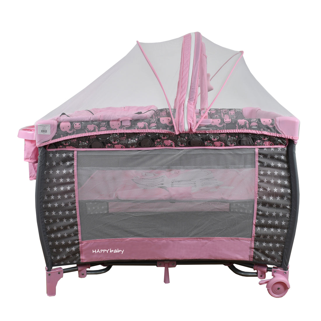 Combo Coche Luca Rosado +Cuna Mecedora Miami Rosado