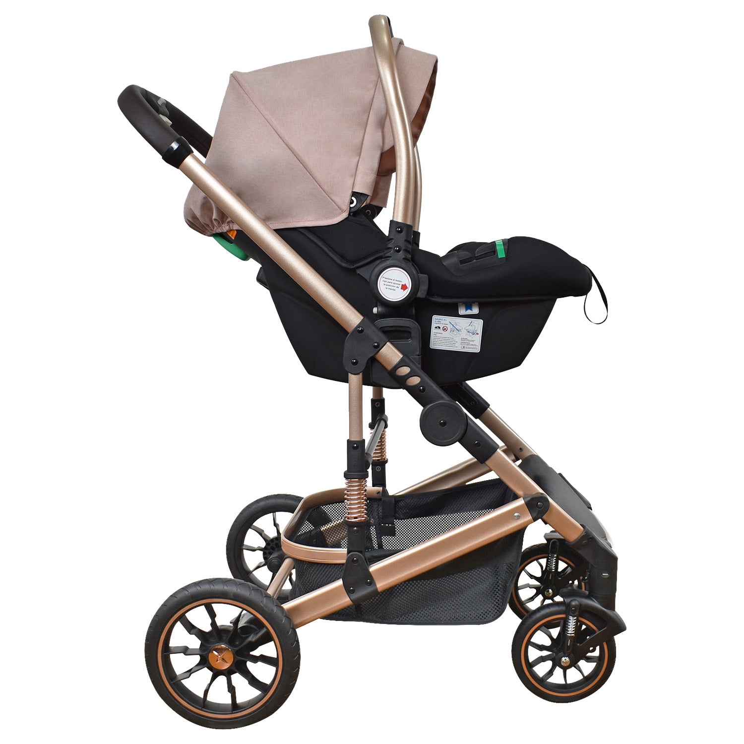Coche Bebe 4 en 1 Travel System Cris Priori Rosa