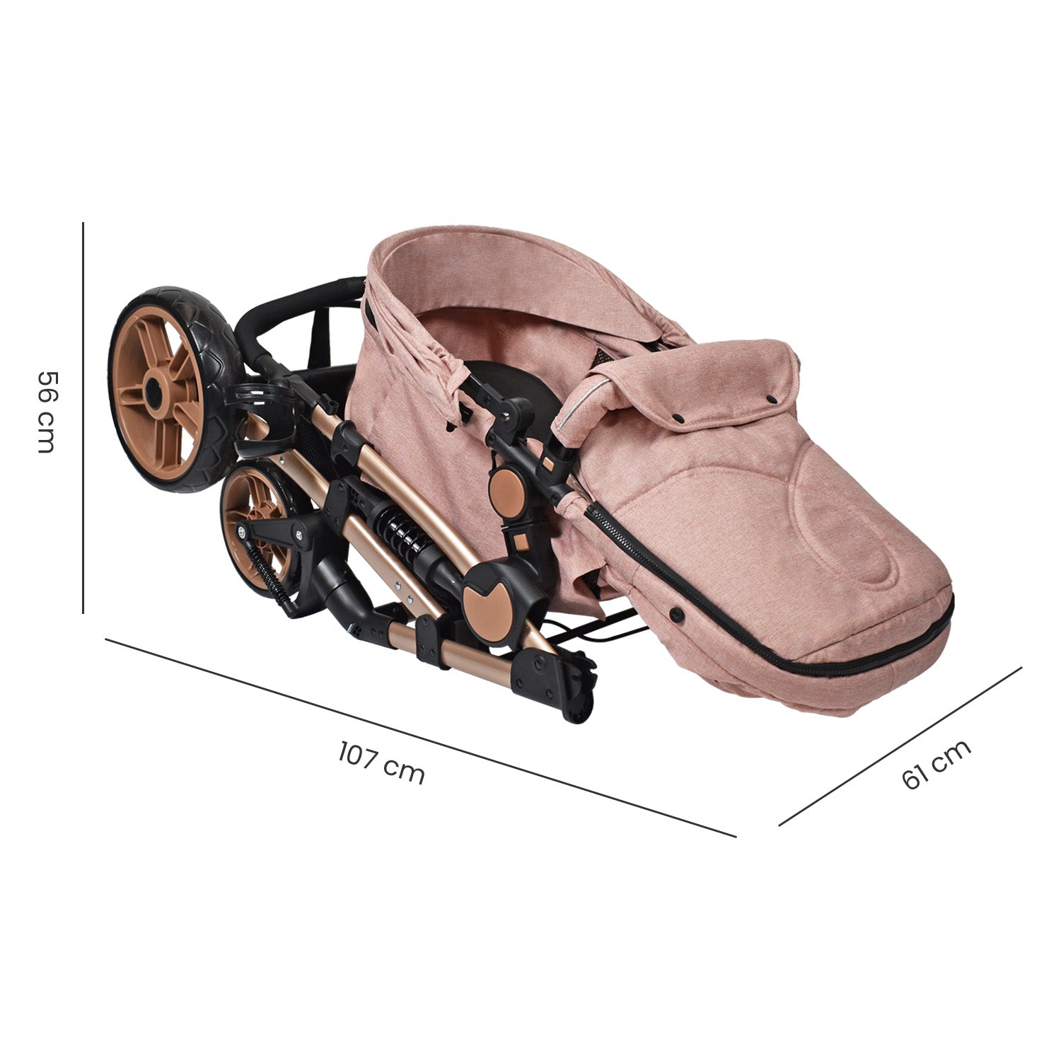 Coche Bebe Moises Gadi Happy Baby Rosado