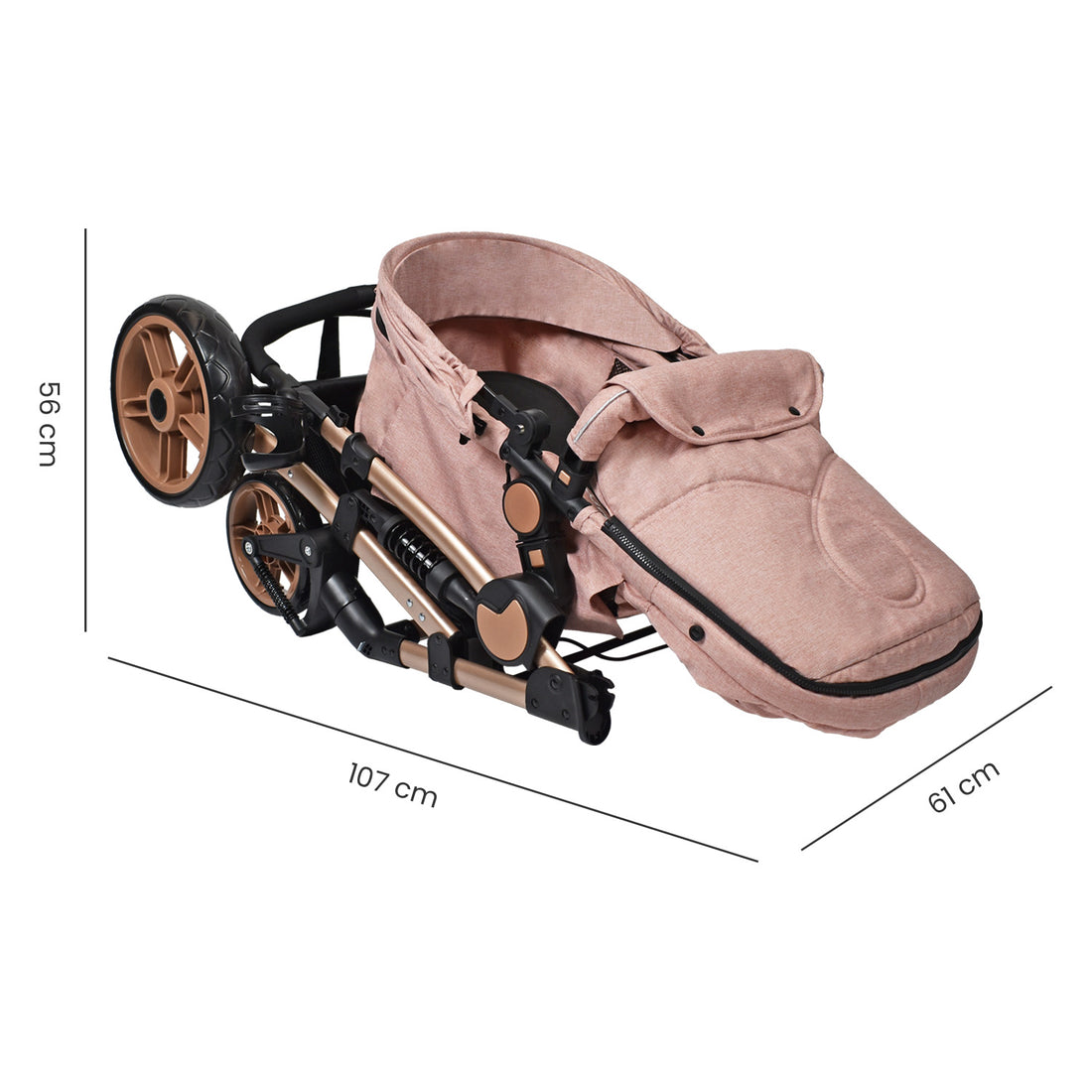 Coche Bebe Moises Gadi Happy Baby Rosado