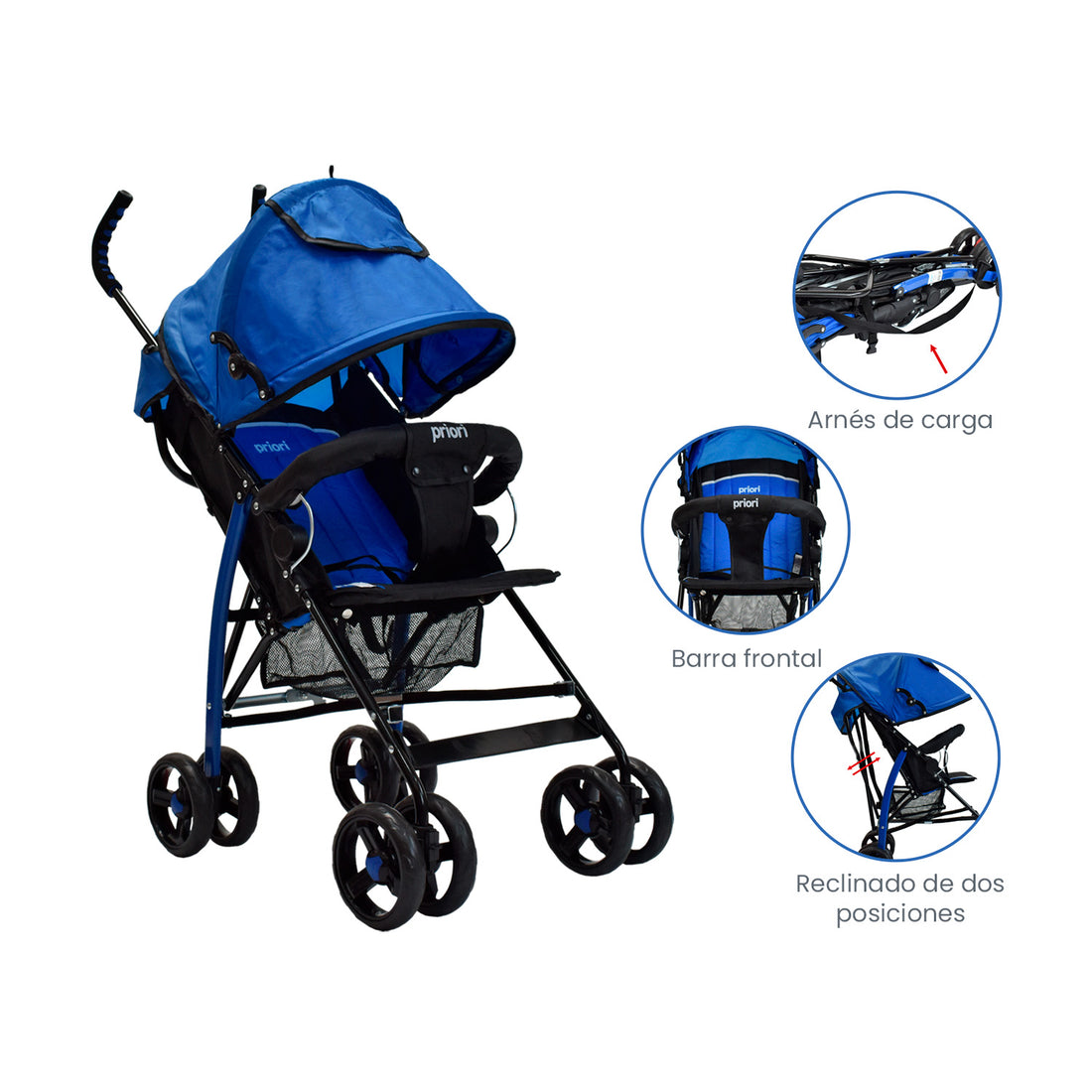 Coche Bebe Paseador Priori PPA12 Azul