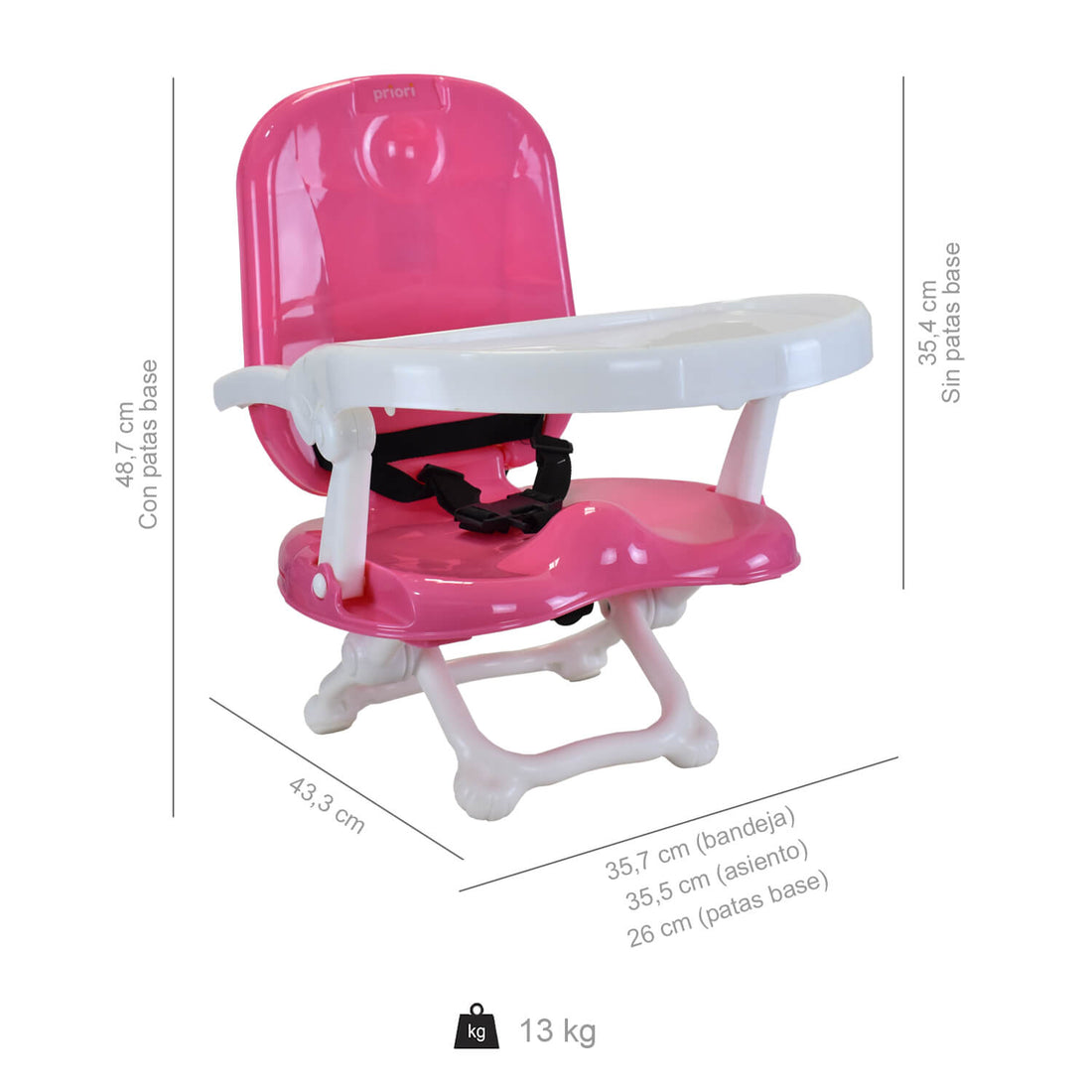 Silla Comerdor Booster Priori SCH001 Rosa