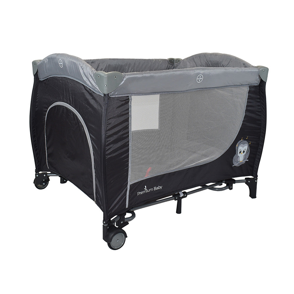 Combo Cuna Mecedora Nápoles Gris + Colchón Ortopédico PB2385