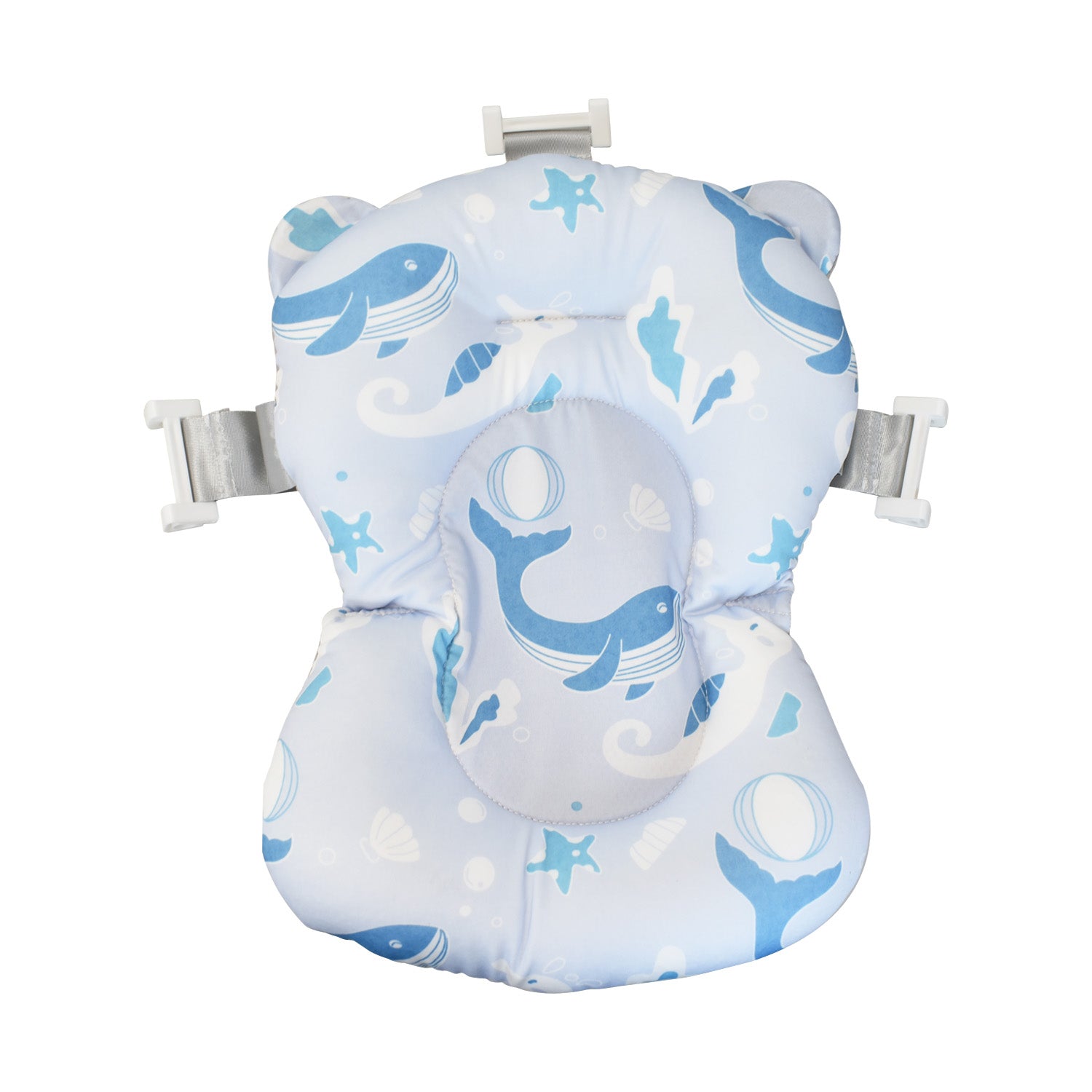 Bañera Plegable Con Soporte Y Cojín Stand Happy Baby Azul