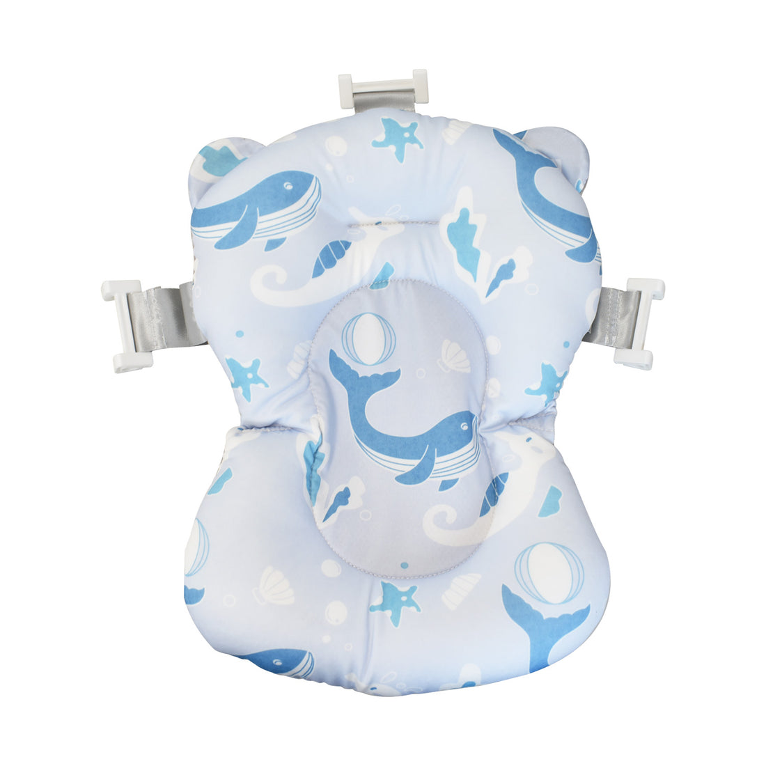 Bañera Plegable Con Soporte Y Cojín Stand Happy Baby Azul