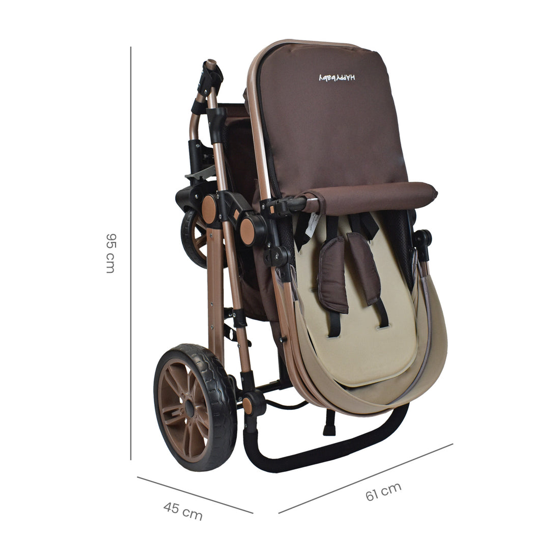 Coche Bebe Moisés Alizze Happy Baby Beige