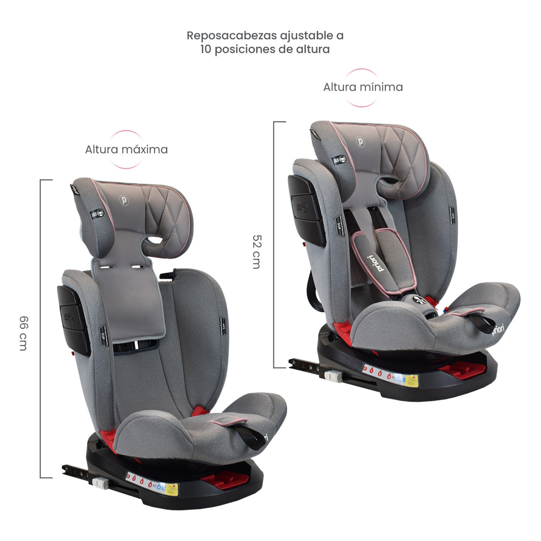 Silla De Carro Bebe Twist Con Isofix Rosado  Priori