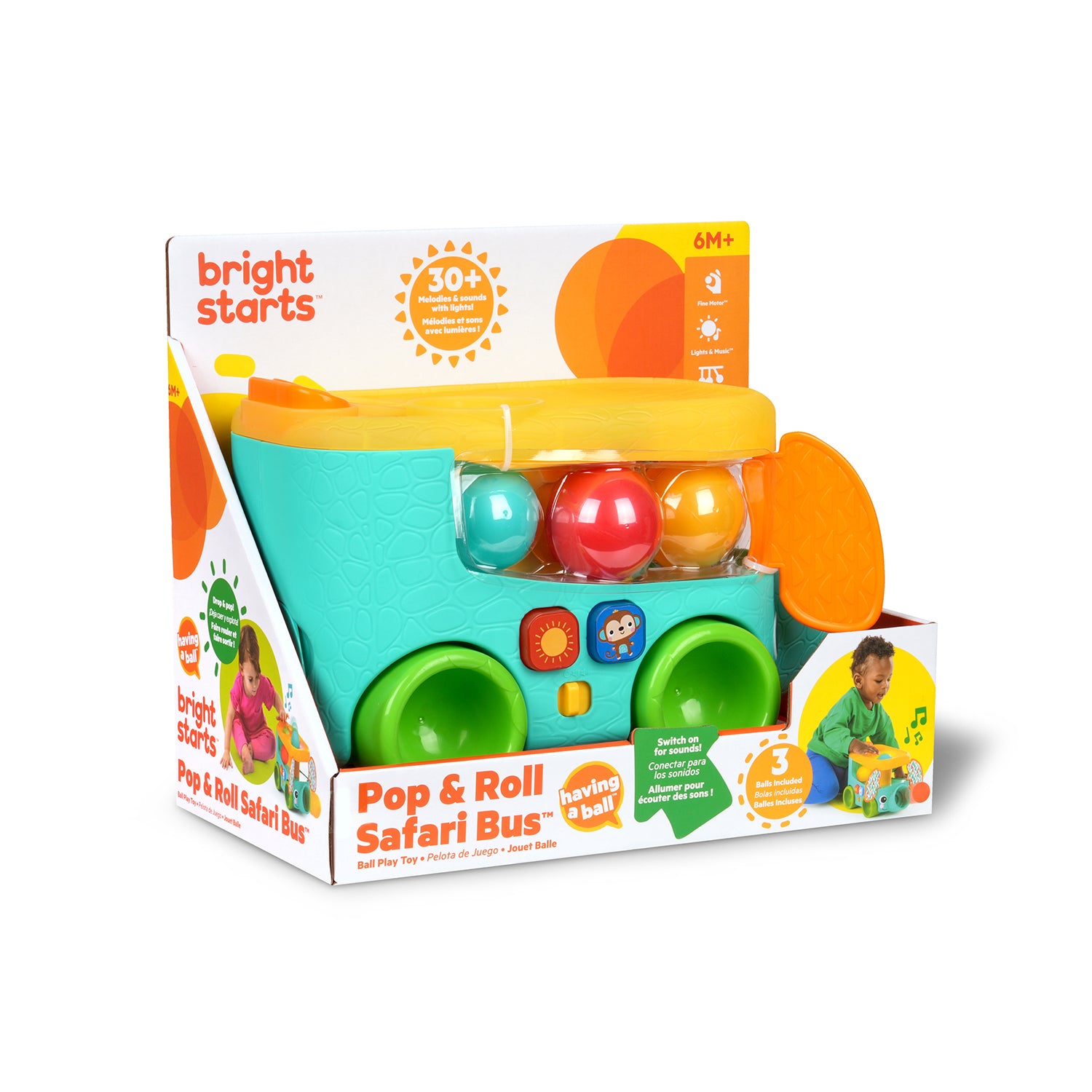 Juguete Pelota Pop Bebe Safari Bus Bright Starts 12827