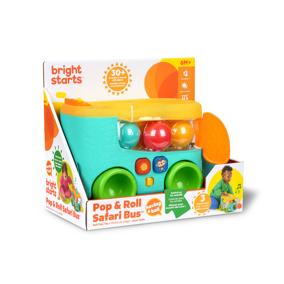 Juguete Pelota Pop Bebe Safari Bus Bright Starts 12827