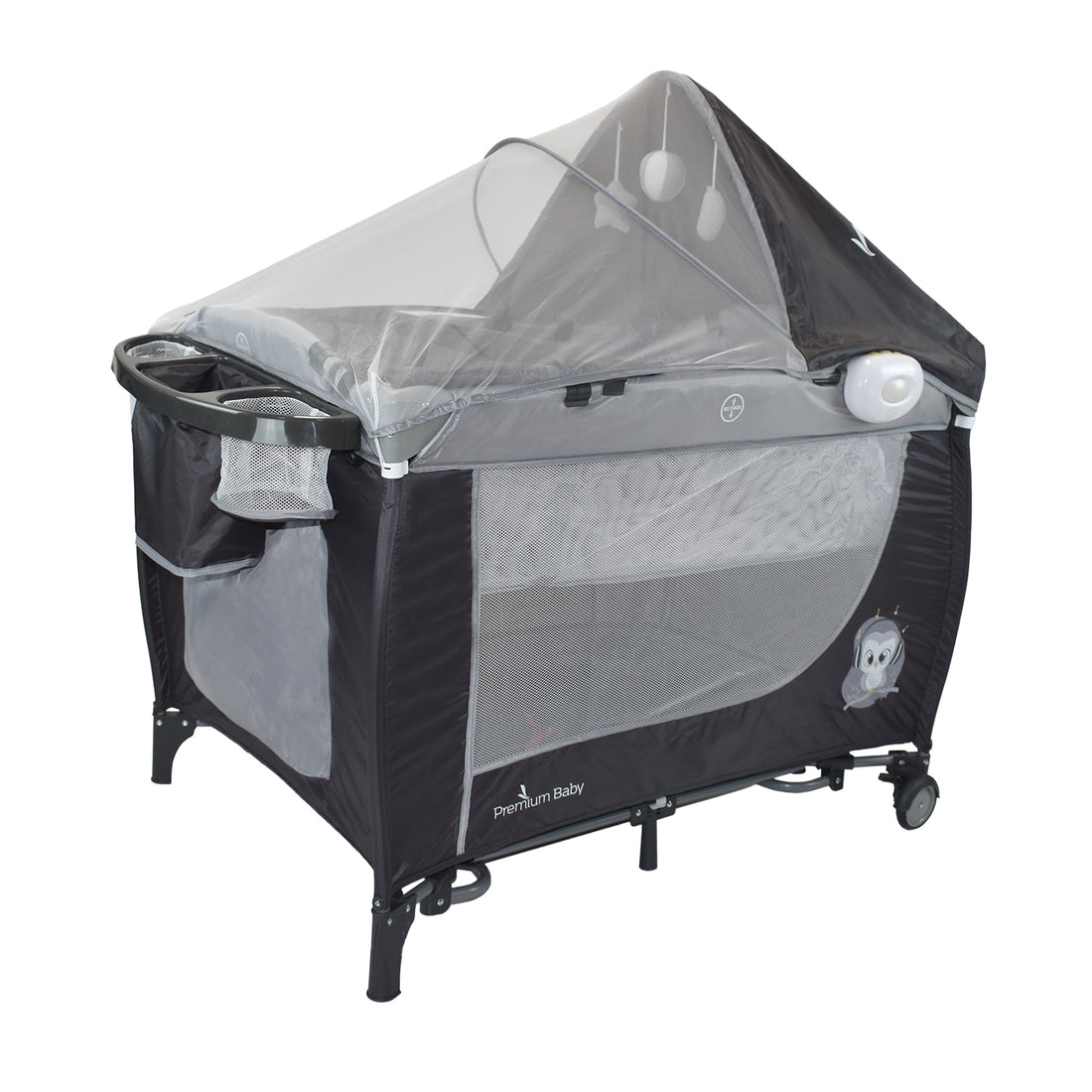 Combo Bebé Coche Frezzio + Cuna Mecedora Nápoles Gris