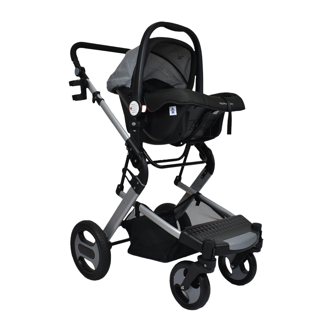 Coche Bebe Moisés Wow Ts Happy Baby Gris