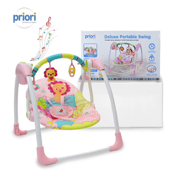 Columpio Mecedora Bebe Portátil PB2025 Priori Rosa