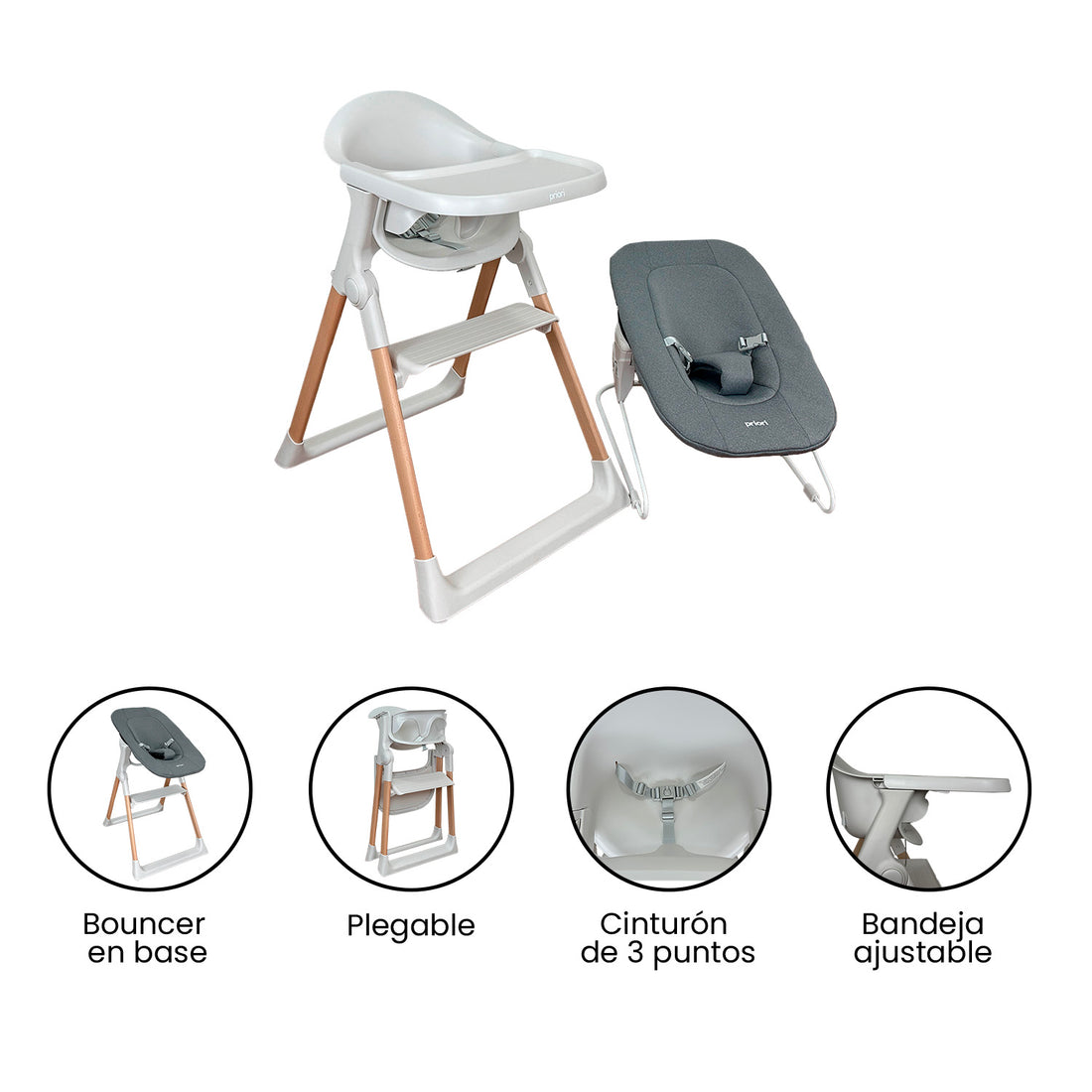 Silla Comedor Bebe Multifuncional Amalfi Priori Blanco