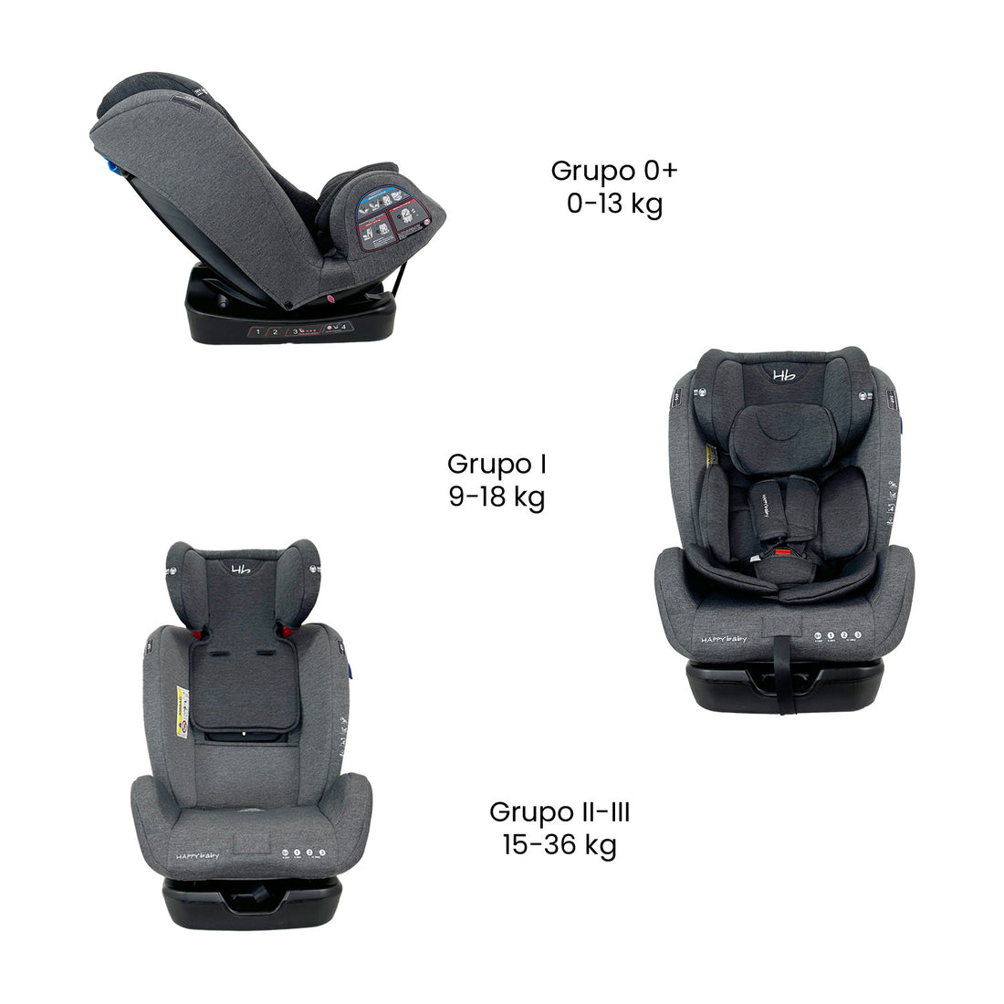 Silla para carro bebe Happy Baby Italia Gris