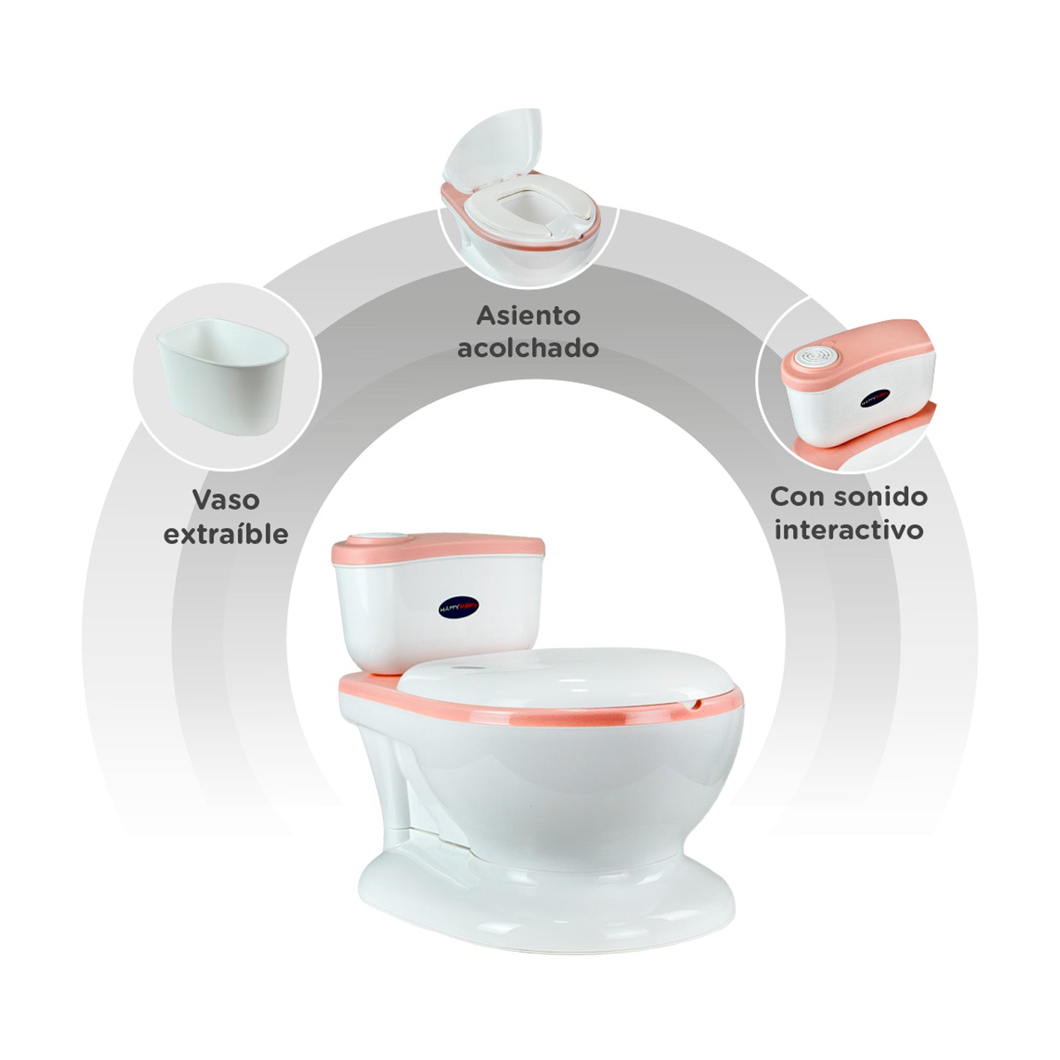 Baño Entrenador Infantil Happy Baby Moana Rosado