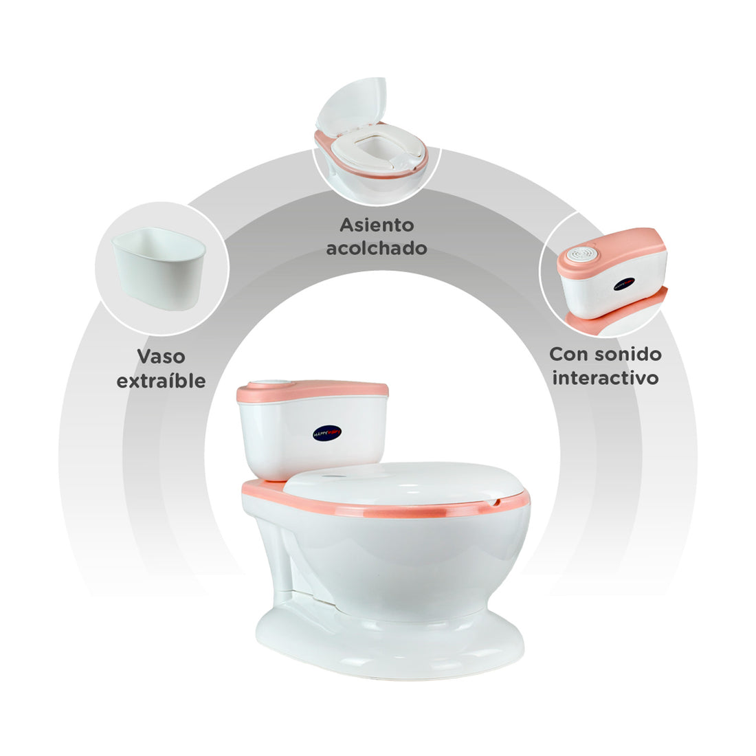 Baño Entrenador Infantil Happy Baby Moana Rosado