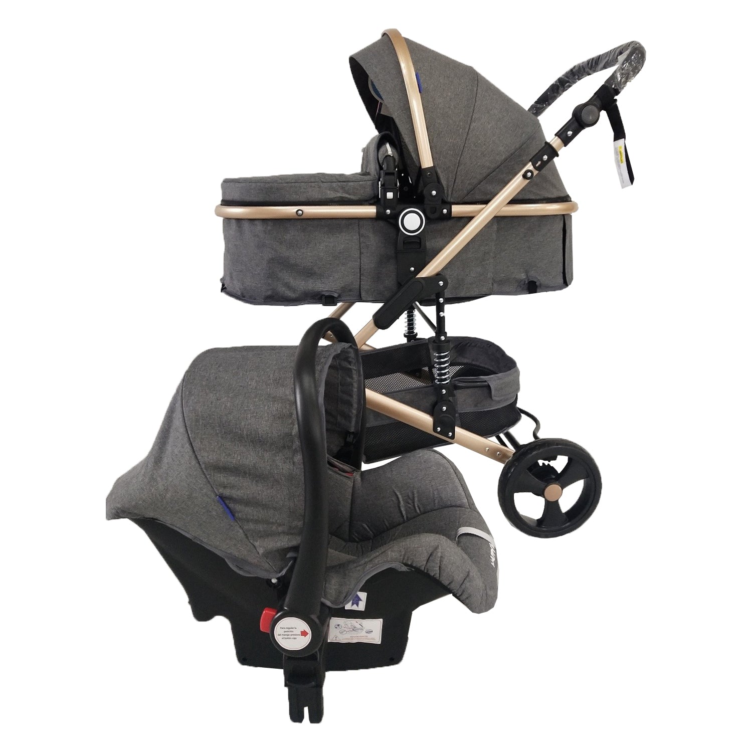 Coche Bebe Travel System Moises Happy Baby Gris Fj