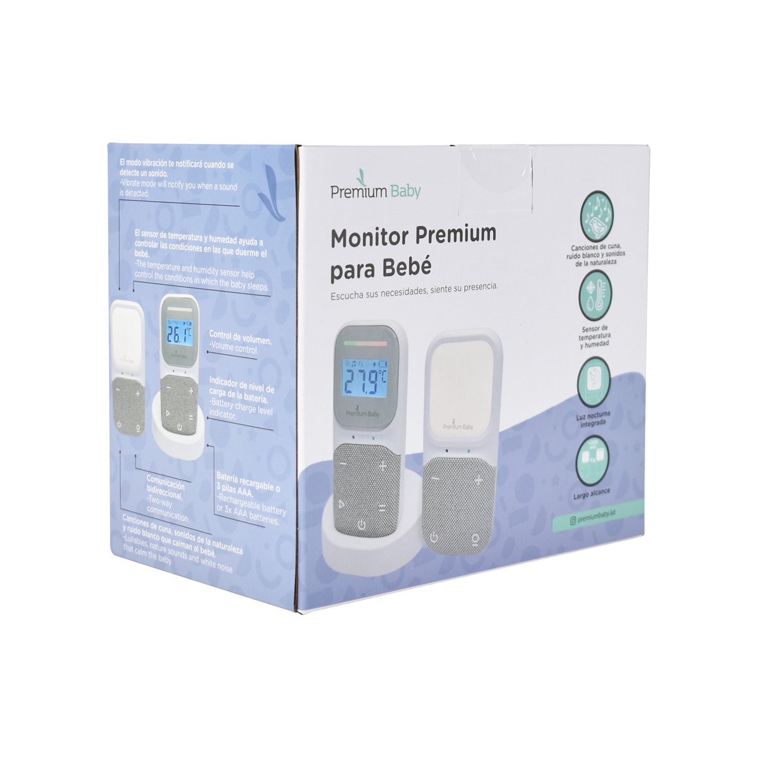 Monitor de Audio para Bebe Premium Baby PB-AA502