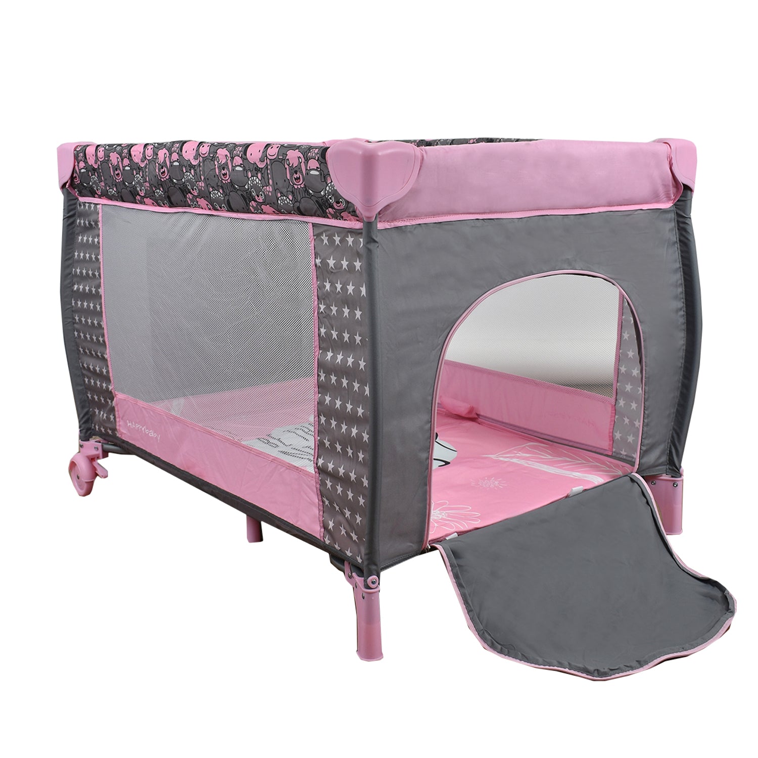 Combo Coche Luca Rosado +Cuna Mecedora Miami Rosado