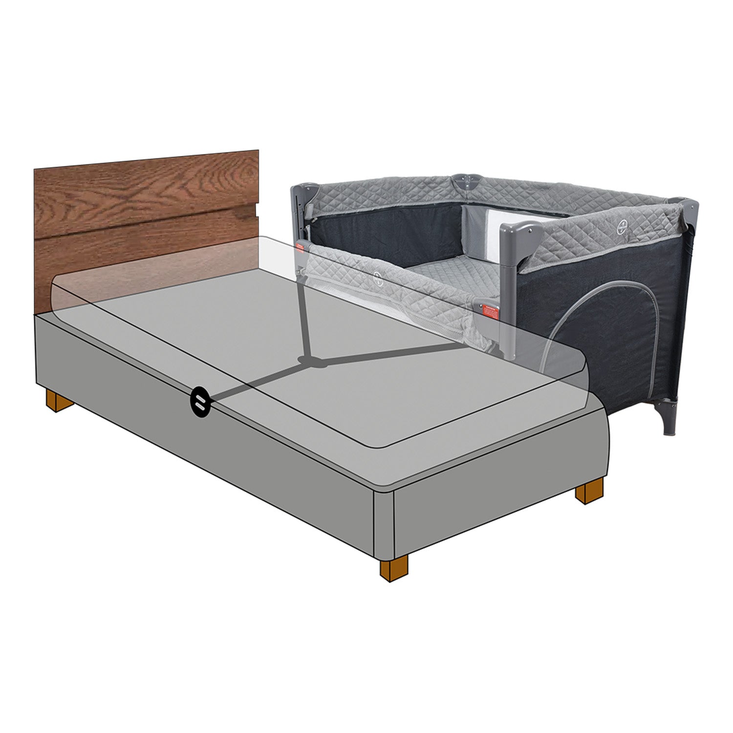 Cuna Colecho Bebe Pro-Max Priori Gris Oscuro