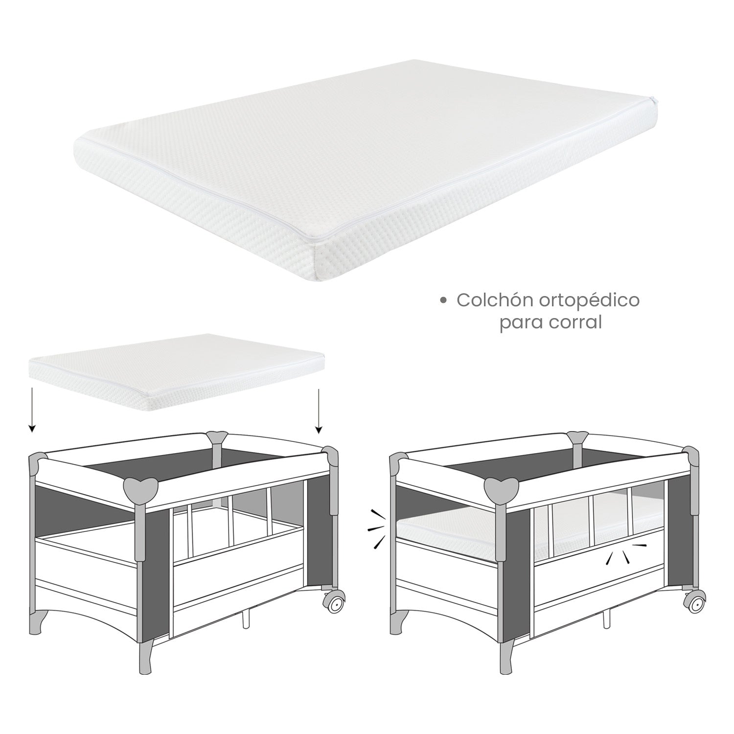 Colchón Ortopédico Para Corral Premium Baby PB2384