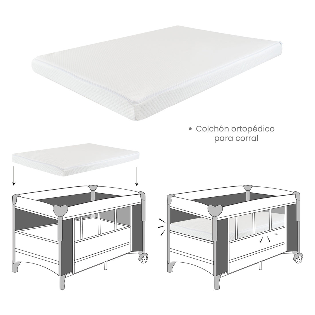 Colchón Ortopédico Para Corral Premium Baby PB2384