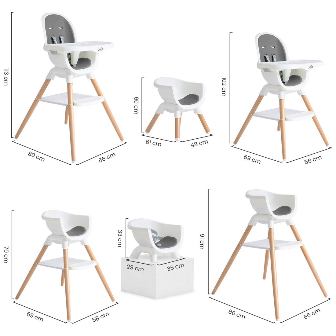 Silla Comedor Bebe 9 en 1 Chestnut Shadow Joie
