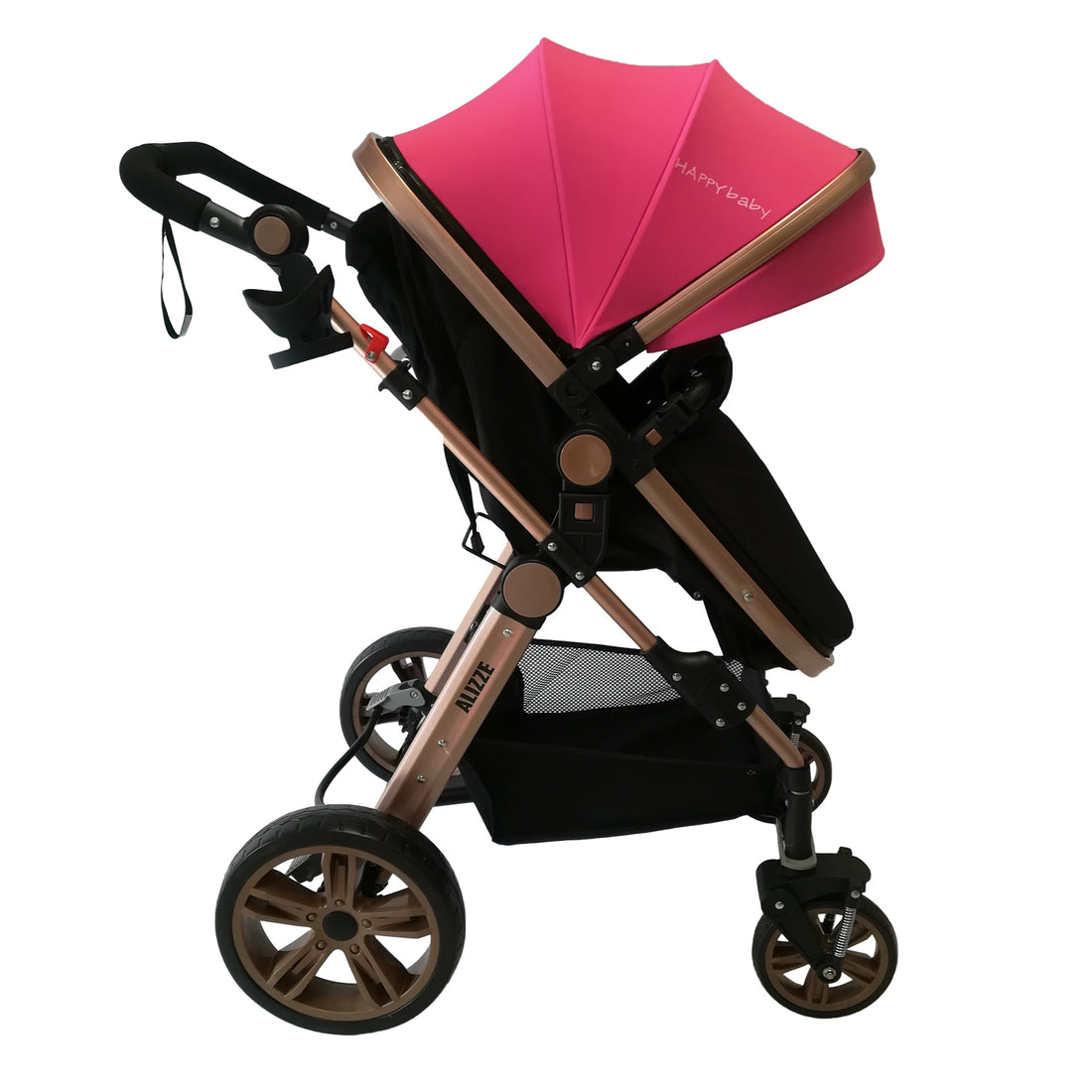 Coche Bebe Moises Alizze Happy Baby Rosa
