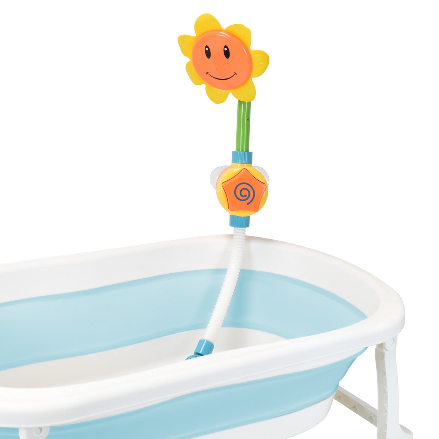 Bañera Bebé Happy Baby Con Cojín Y Termómetro Hawai Plus Azul