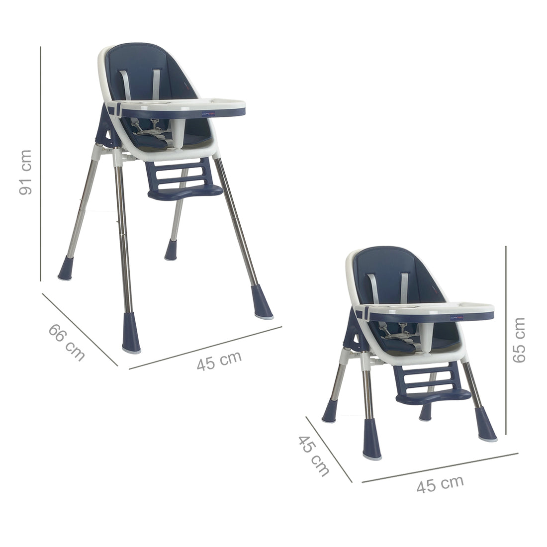 Silla comedor bebe 2en1 Happy Baby Nepal Azul
